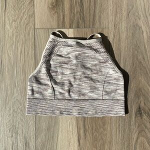 Aerie Halter Sports Bra in heather brown/tan